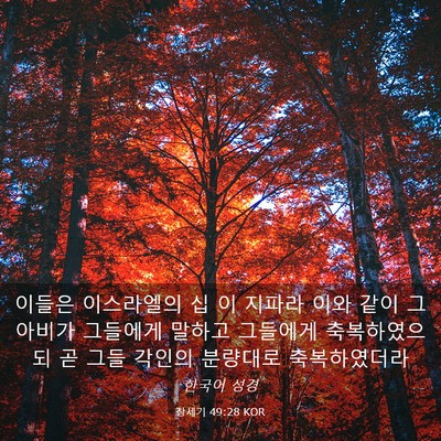 Picture 03 - 창세기 49:28 KOR - 이들은 이스라엘의 십 이 지파라 - Bible Verse Picture