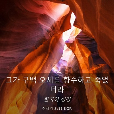Picture 03 - 창세기 5:11 KOR - 그가 구백 오세를 향수하고 - Bible Verse Picture