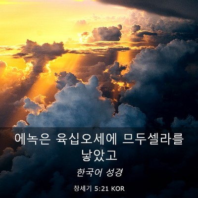 Picture 03 - 창세기 5:21 KOR - 에녹은 육십오세에 므두셀라를 - Bible Verse Picture