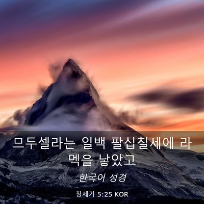 Picture 03 - 창세기 5:25 KOR - 므두셀라는 일백 팔십칠세에 라멕을 - Bible Verse Picture