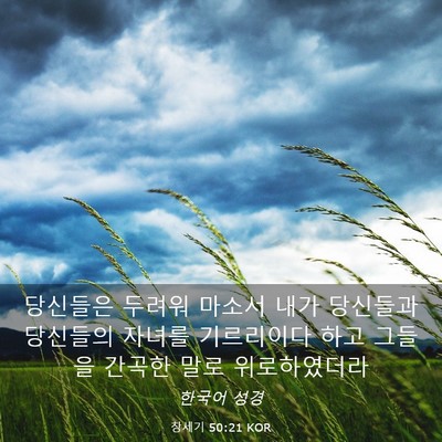 Picture 03 - 창세기 50:21 KOR - 당신들은 두려워 마소서 내가 - Bible Verse Picture