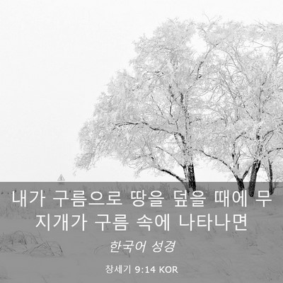 Picture 03 - 창세기 9:14 KOR - 내가 구름으로 땅을 덮을 때에 - Bible Verse Picture