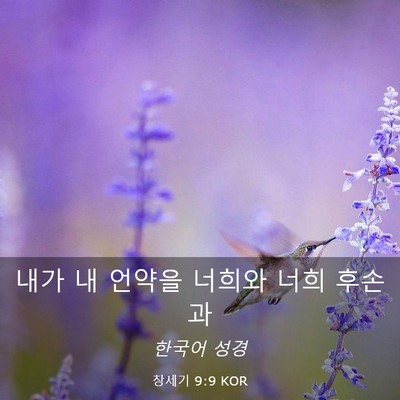 Picture 03 - 창세기 9:9 KOR - 내가 내 언약을 너희와 너희 - Bible Verse Picture
