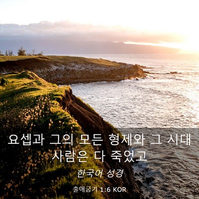 Picture 03 - 출애굽기 1:6 KOR - 요셉과 그의 모든 형제와 그 시대 - Bible Verse Picture