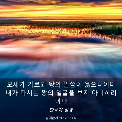 Picture 03 - 출애굽기 10:29 KOR - 모세가 가로되 왕의 말씀이 - Bible Verse Picture
