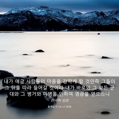 Picture 03 - 출애굽기 14:17 KOR - 내가 애굽 사람들의 마음을 강퍅케 - Bible Verse Picture