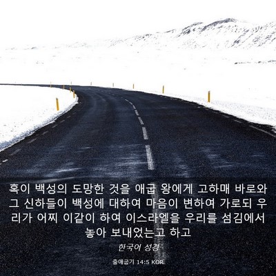 Picture 03 - 출애굽기 14:5 KOR - 혹이 백성의 도망한 것을 애굽 - Bible Verse Picture