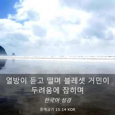 Picture 03 - 출애굽기 15:14 KOR - 열방이 듣고 떨며 블레셋 거민이 - Bible Verse Picture