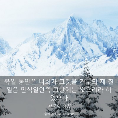 Picture 03 - 출애굽기 16:26 KOR - 육일 동안은 너희가 그것을 거두되 - Bible Verse Picture