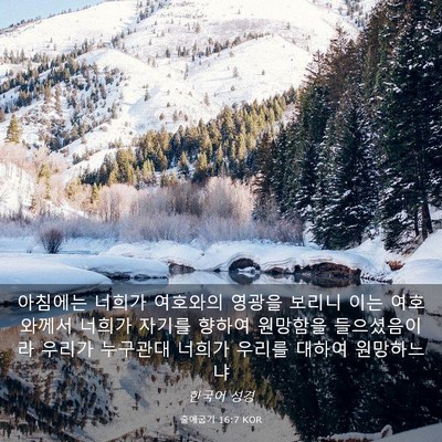 Picture 03 - 출애굽기 16:7 KOR - 아침에는 너희가 여호와의 영광을 - Bible Verse Picture