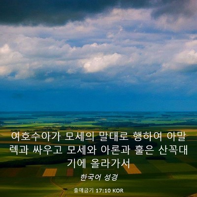 Picture 03 - 출애굽기 17:10 KOR - 여호수아가 모세의 말대로 행하여 - Bible Verse Picture