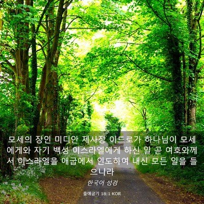 Picture 03 - 출애굽기 18:1 KOR - 모세의 장인 미디안 제사장 이드로가 - Bible Verse Picture