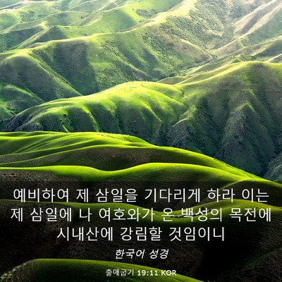 Picture 03 - 출애굽기 19:11 KOR - 예비하여 제 삼일을 기다리게 하라 - Bible Verse Picture