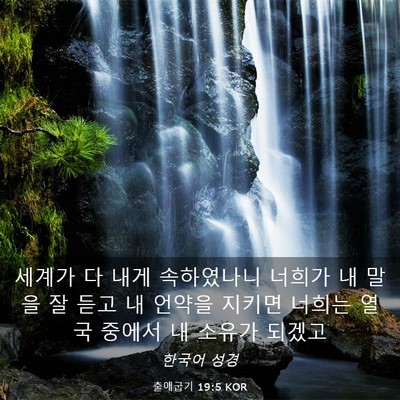 Picture 03 - 출애굽기 19:5 KOR - 세계가 다 내게 속하였나니 너희가 - Bible Verse Picture