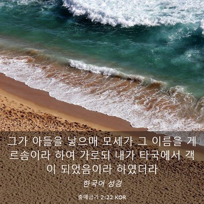 Picture 03 - 출애굽기 2:22 KOR - 그가 아들을 낳으매 모세가 그 - Bible Verse Picture