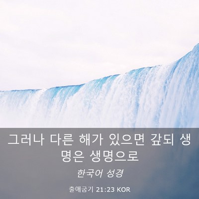 Picture 03 - 출애굽기 21:23 KOR - 그러나 다른 해가 있으면 갚되 - Bible Verse Picture