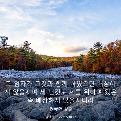 Picture 03 - 출애굽기 22:15 KOR - 그 임자가 그것과 함께 하였으면 - Bible Verse Picture