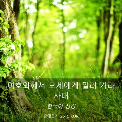 Picture 03 - 출애굽기 25:1 KOR - 여호와께서 모세에게 일러 - Bible Verse Picture