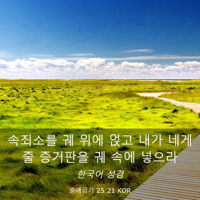 Picture 03 - 출애굽기 25:21 KOR - 속죄소를 궤 위에 얹고 내가 네게 줄 - Bible Verse Picture