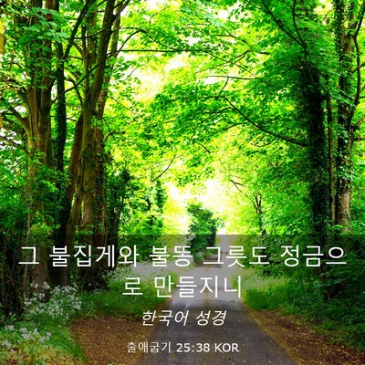 Picture 03 - 출애굽기 25:38 KOR - 그 불집게와 불똥 그릇도 정금으로 - Bible Verse Picture