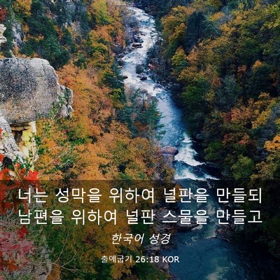 Picture 03 - 출애굽기 26:18 KOR - 너는 성막을 위하여 널판을 만들되 - Bible Verse Picture