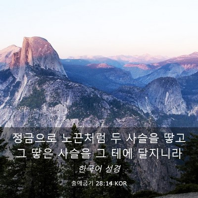 Picture 03 - 출애굽기 28:14 KOR - 정금으로 노끈처럼 두 사슬을 땋고 - Bible Verse Picture