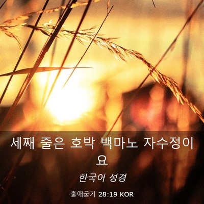 Picture 03 - 출애굽기 28:19 KOR - 세째 줄은 호박 백마노 - Bible Verse Picture