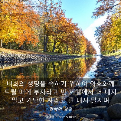 Picture 03 - 출애굽기 30:15 KOR - 너희의 생명을 속하기 위하여 - Bible Verse Picture