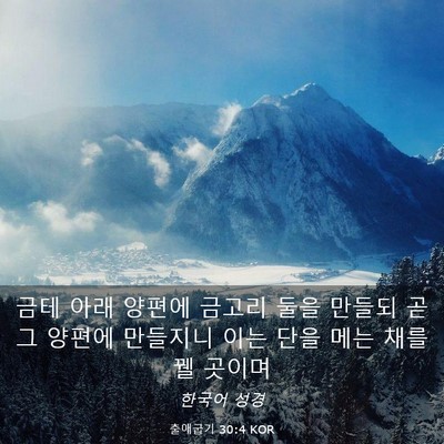 Picture 03 - 출애굽기 30:4 KOR - 금테 아래 양편에 금고리 둘을 - Bible Verse Picture