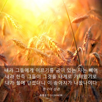 Picture 03 - 출애굽기 32:24 KOR - 내가 그들에게 이르기를 금이 있는 - Bible Verse Picture