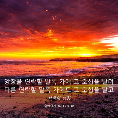 Picture 03 - 출애굽기 36:17 KOR - 앙장을 연락할 말폭 가에 고 오십을 - Bible Verse Picture