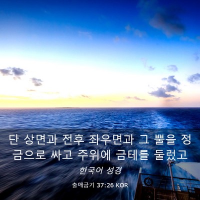 Picture 03 - 출애굽기 37:26 KOR - 단 상면과 전후 좌우면과 그 뿔을 - Bible Verse Picture