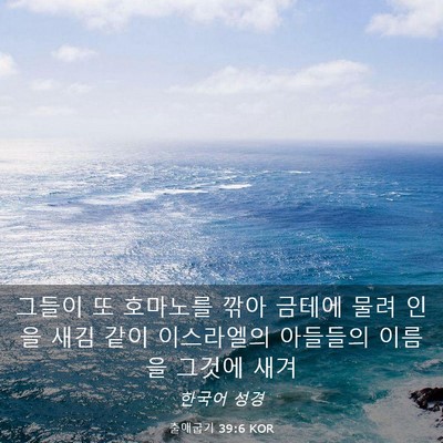 Picture 03 - 출애굽기 39:6 KOR - 그들이 또 호마노를 깎아 금테에 - Bible Verse Picture