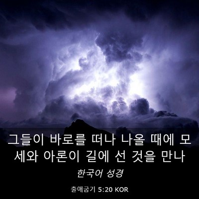 Picture 03 - 출애굽기 5:20 KOR - 그들이 바로를 떠나 나올 때에 - Bible Verse Picture