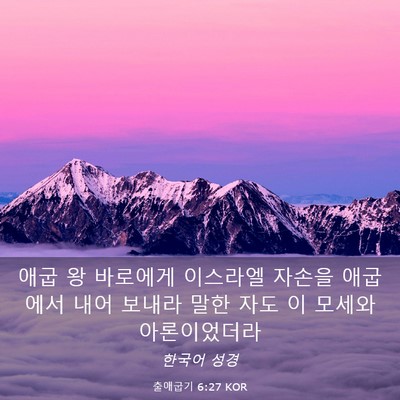 Picture 03 - 출애굽기 6:27 KOR - 애굽 왕 바로에게 이스라엘 자손을 - Bible Verse Picture