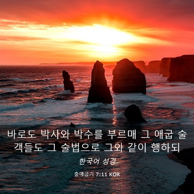 Picture 03 - 출애굽기 7:11 KOR - 바로도 박사와 박수를 부르매 그 - Bible Verse Picture