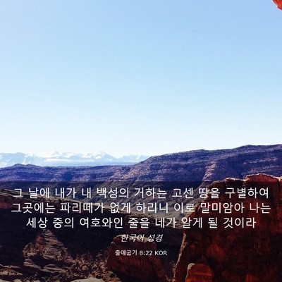 Picture 03 - 출애굽기 8:22 KOR - 그 날에 내가 내 백성의 거하는 고센 - Bible Verse Picture