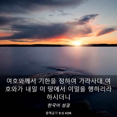 Picture 03 - 출애굽기 9:5 KOR - 여호와께서 기한을 정하여 가라사대 - Bible Verse Picture