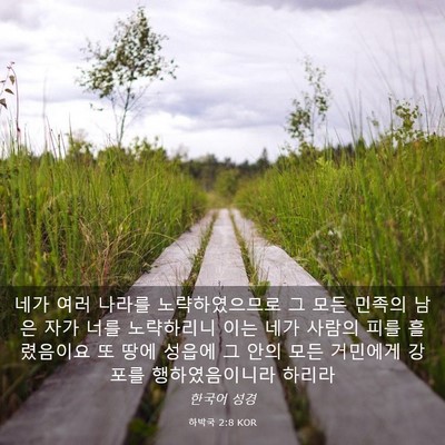 Picture 03 - 하박국 2:8 KOR - 네가 여러 나라를 노략하였으므로 그 - Bible Verse Picture