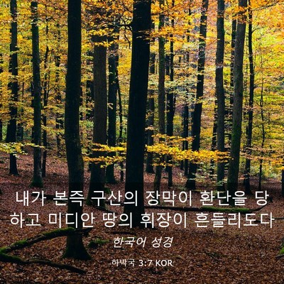 Picture 03 - 하박국 3:7 KOR - 내가 본즉 구산의 장막이 환난을 - Bible Verse Picture