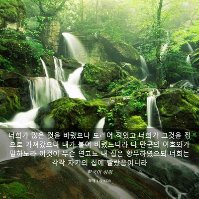 Picture 03 - 학개 1:9 KOR - 너희가 많은 것을 바랐으나 도리어 - Bible Verse Picture