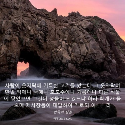 Picture 03 - 학개 2:12 KOR - 사람이 옷자락에 거룩한 고기를 - Bible Verse Picture