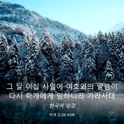 Picture 03 - 학개 2:20 KOR - 그 달 이십 사일에 여호와의 말씀이 - Bible Verse Picture