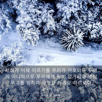 Picture 03 - 호세아 10:3 KOR - 저희가 이제 이르기를 우리가 - Bible Verse Picture