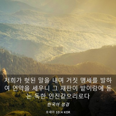Picture 03 - 호세아 10:4 KOR - 저희가 헛된 말을 내며 거짓 맹세를 - Bible Verse Picture