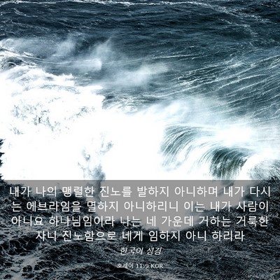Picture 03 - 호세아 11:9 KOR - 내가 나의 맹렬한 진노를 발하지 - Bible Verse Picture