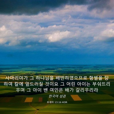 Picture 03 - 호세아 13:16 KOR - 사마리아가 그 하나님을 - Bible Verse Picture