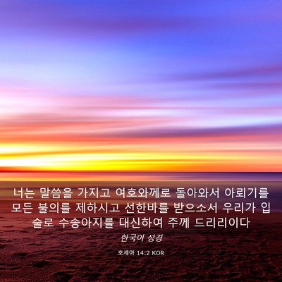 Picture 03 - 호세아 14:2 KOR - 너는 말씀을 가지고 여호와께로 - Bible Verse Picture