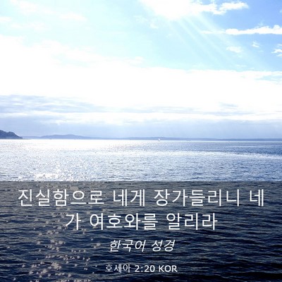 Picture 03 - 호세아 2:20 KOR - 진실함으로 네게 장가들리니 네가 - Bible Verse Picture