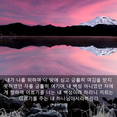 Picture 03 - 호세아 2:23 KOR - 내가 나를 위하여 이 땅에 심고 - Bible Verse Picture